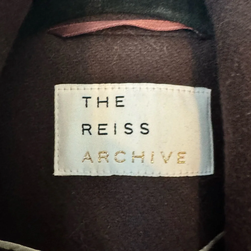 Reiss Deep Plum Pea Coat - Picture 7 of 13